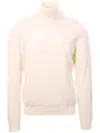 Gran Sasso White Wool Cyclist Sweater In Pink