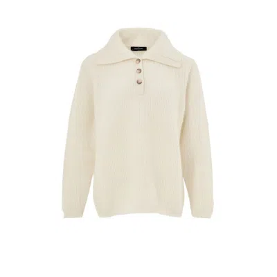 Gran Sasso White Wool Polo Shirt In Neutral