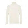 Gran Sasso White Wool Turtleneck In White