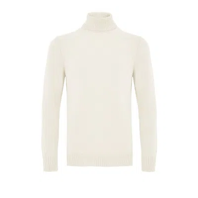 GRAN SASSO WHITE WOOL TURTLENECK