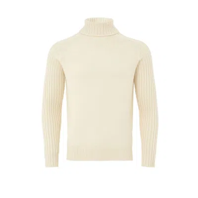 Gran Sasso White Wool Turtleneck In Neutral