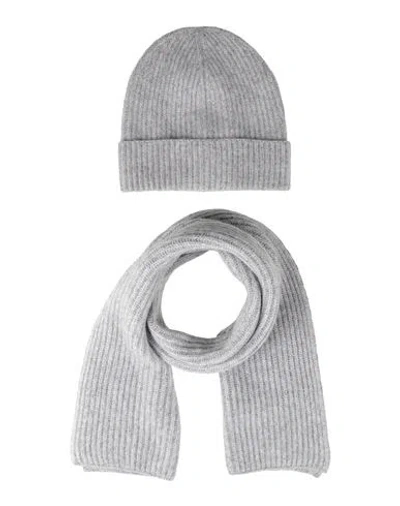 Gran Sasso Woman Accessories Set Light Grey Size - Cashmere, Alpaca Wool, Polyamide, Virgin Wool In Gray