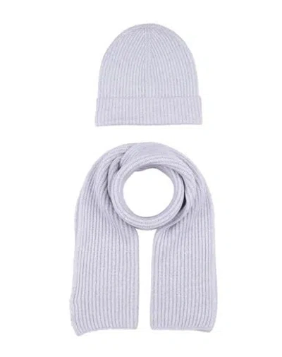 Gran Sasso Woman Accessories Set Lilac Size - Cashmere, Alpaca Wool, Polyamide, Virgin Wool In Blue
