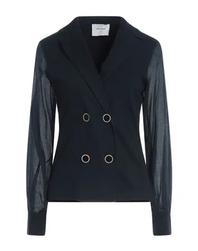Gran Sasso Woman Blazer Midnight Blue Size 4 Cotton, Elastane, Silk In Blue