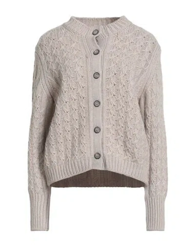 Gran Sasso Woman Cardigan Beige Size 10 Cashmere In Brown