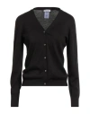 Gran Sasso Woman Cardigan Black Size 16 Cotton