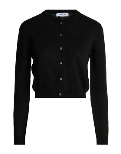 Gran Sasso Woman Cardigan Black Size 4 Cotton, Viscose, Metal