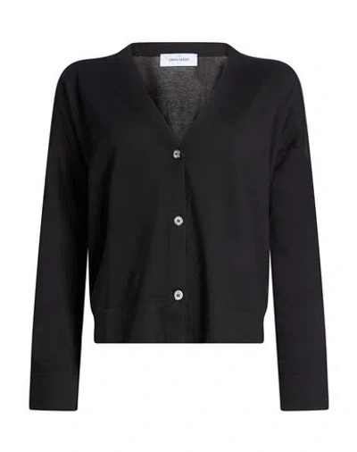 Gran Sasso Woman Cardigan Black Size 8 Cotton