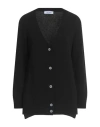 Gran Sasso Woman Cardigan Black Size 8 Virgin Wool, Viscose, Cashmere In Black