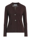 Gran Sasso Woman Cardigan Dark Brown Size 6 Virgin Wool, Viscose, Cashmere