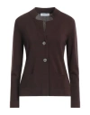 Gran Sasso Woman Cardigan Dark Brown Size 4 Virgin Wool, Viscose, Cashmere