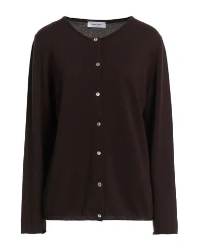 Gran Sasso Woman Cardigan Dark Brown Size 14 Virgin Wool, Viscose, Cashmere