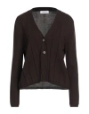 Gran Sasso Woman Cardigan Dark Brown Size 8 Virgin Wool