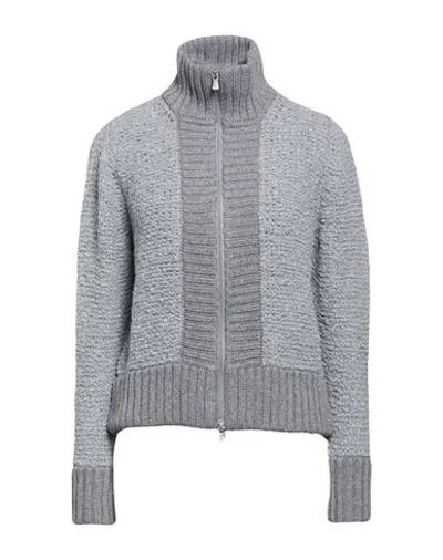 Gran Sasso Woman Cardigan Grey Size 6 Alpaca Wool, Virgin Wool, Polyamide, Elastane In Gray