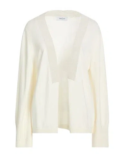 Gran Sasso Woman Cardigan Ivory Size 10 Virgin Wool, Viscose, Cashmere, Polyester, Metallic Fiber In White