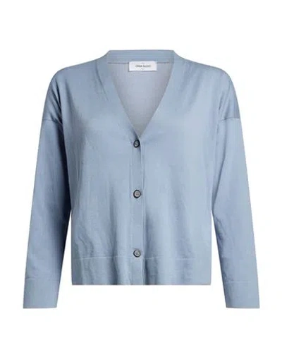 Gran Sasso Woman Cardigan Light Blue Size 4 Cotton