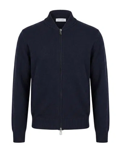 Gran Sasso Woman Cardigan Navy Size 8 Virgin Wool, Viscose, Cashmere In Blue