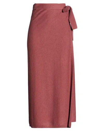Gran Sasso Woman Maxi Skirt Brick Size 2 Virgin Wool, Viscose, Cashmere In Red