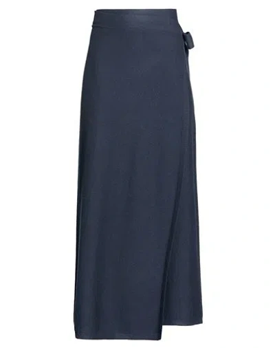 Gran Sasso Woman Maxi Skirt Midnight Blue Size 6 Virgin Wool, Viscose, Cashmere