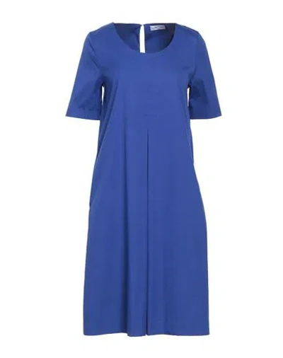 Gran Sasso Woman Midi Dress Blue Size 6 Cotton, Polyamide, Elastane