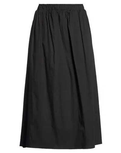 Gran Sasso Woman Midi Skirt Black Size 8 Cotton, Polyamide, Elastane
