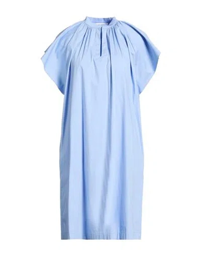 Gran Sasso Woman Mini Dress Light Blue Size 6 Cotton, Polyamide, Synthetic Fibers, Elastane
