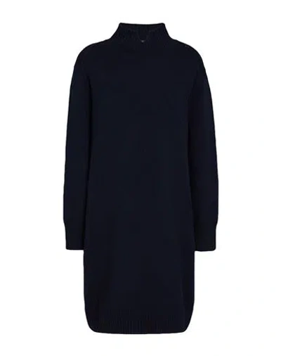 Gran Sasso Woman Mini Dress Navy Size 6 Virgin Wool, Viscose, Cashmere In Blue