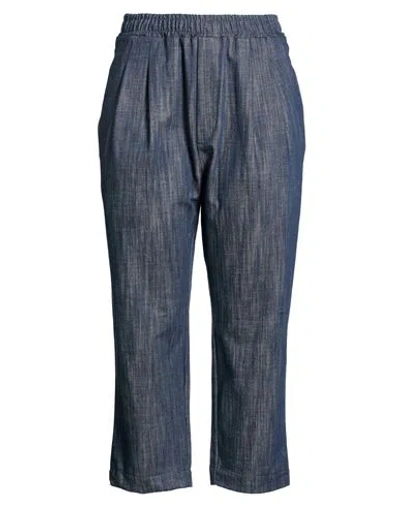 Gran Sasso Woman Pants Blue Size 10 Cotton