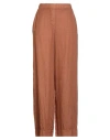 Gran Sasso Woman Pants Camel Size 8 Linen In Brown