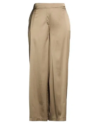 Gran Sasso Woman Pants Khaki Size 10 Viscose, Silk, Elastane In Metallic