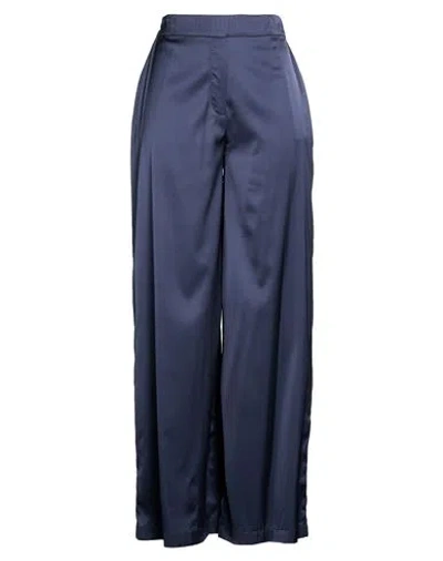 Gran Sasso Woman Pants Midnight Blue Size 12 Viscose, Silk, Elastane