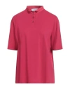 Gran Sasso Woman Polo Shirt Garnet Size 16 Cotton, Elastane, Polyamide In Pink