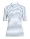 Gran Sasso Woman Polo Shirt Light Blue Size 8 Viscose, Elastane In Blue