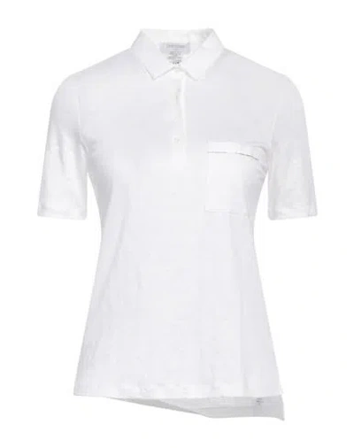 Gran Sasso Woman Polo Shirt White Size 6 Linen