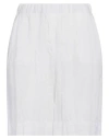 Gran Sasso Woman Shorts & Bermuda Shorts White Size 6 Linen