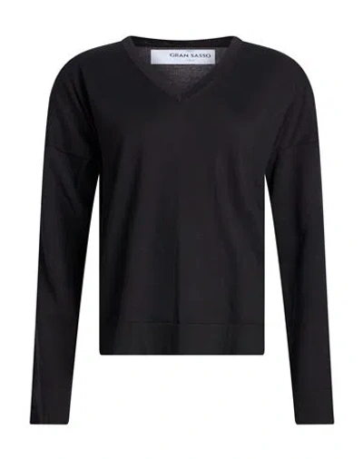 Gran Sasso Woman Sweater Black Size 10 Cotton