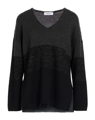 Gran Sasso Woman Sweater Black Size 4 Virgin Wool, Viscose, Cashmere, Polyester, Metal Fiber