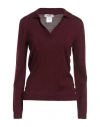 Gran Sasso Woman Sweater Burgundy Size 6 Virgin Wool