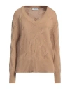 Gran Sasso Woman Sweater Camel Size 10 Virgin Wool, Viscose, Cashmere In Beige