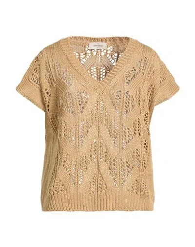 Gran Sasso Woman Sweater Camel Size M Cotton In Brown