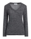 Gran Sasso Woman Sweater Charcoal Size 12 Wool, Mohair Wool, Silk, Metallic Polyester In Grey