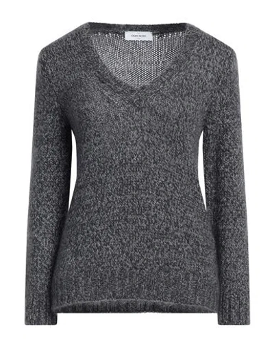 Gran Sasso Woman Sweater Charcoal Size 12 Wool, Mohair Wool, Silk, Metallic Polyester In Grey