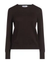 Gran Sasso Woman Sweater Dark Brown Size 4 Virgin Wool