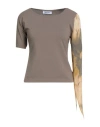 Gran Sasso Woman Sweater Khaki Size 10 Viscose, Polyester In Gray