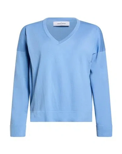 Gran Sasso Woman Sweater Light Blue Size 8 Cotton
