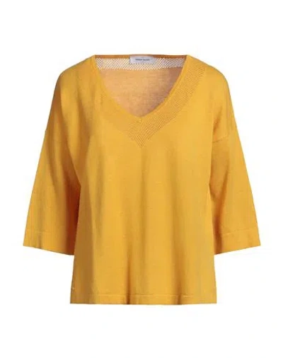 Gran Sasso Woman Sweater Marigold Size 8 Cotton In Yellow