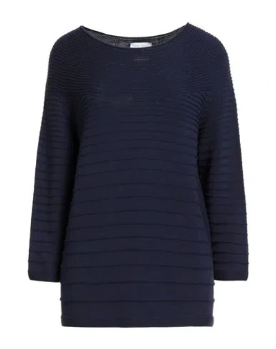 Gran Sasso Woman Sweater Navy Size 12 Cotton In Blue