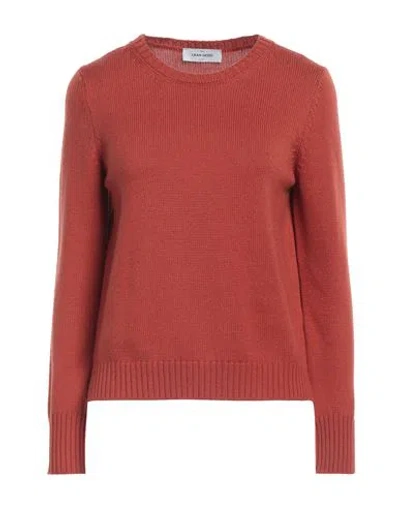 Gran Sasso Woman Sweater Rust Size 8 Virgin Wool In Red