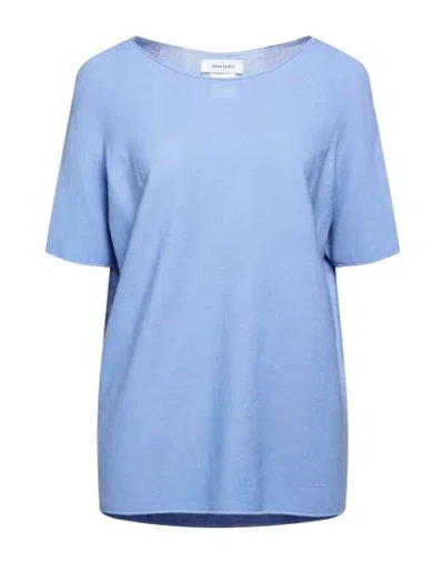 Gran Sasso Woman Sweater Slate Blue Size 8 Cotton