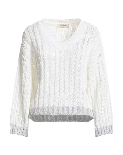 Gran Sasso Woman Sweater White Size 10 Cotton, Metal, Polyamide